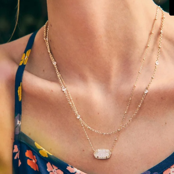 Kendra Scott Jewelry - Elisa Gold Multi Strand Necklace in Iridescent Drusy